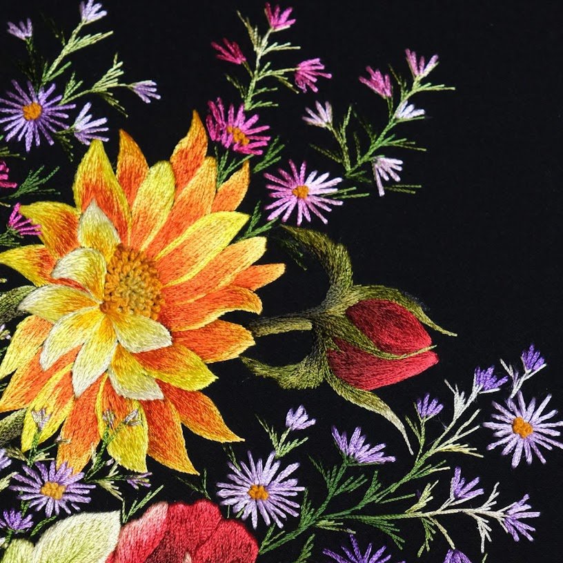 Tranh thêu tay Hoa Hướng Dương – Sắc vàng rực rỡ trên nền vải tinh tế - Ảnh 2