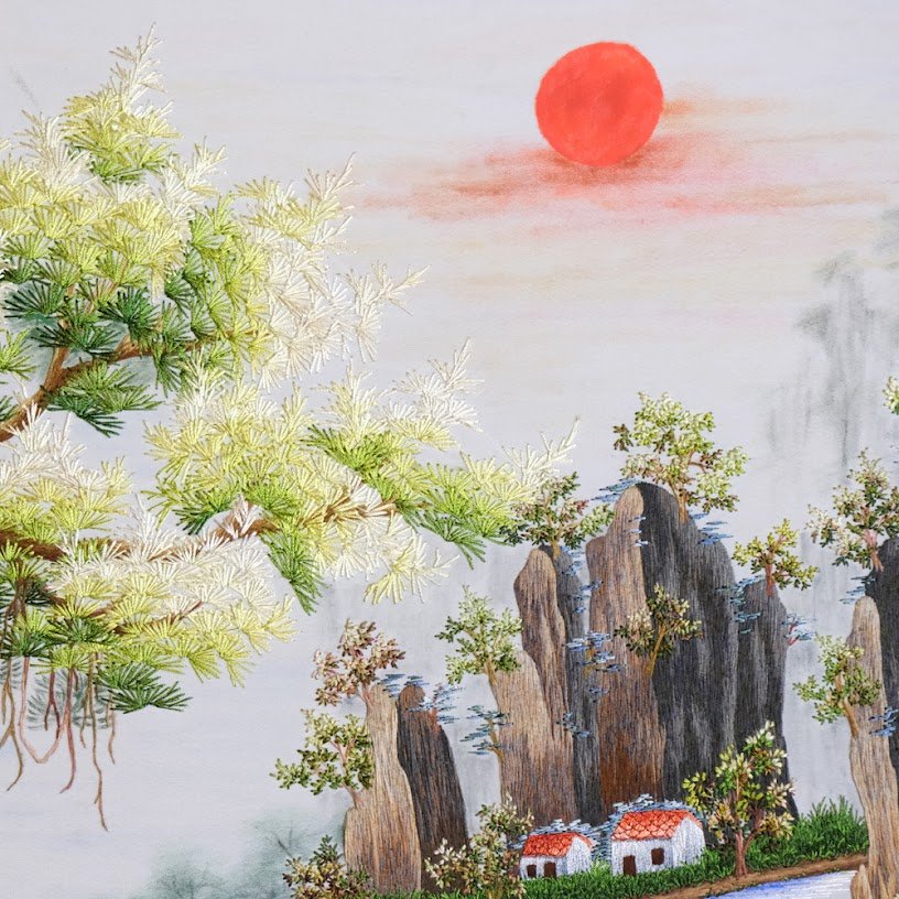 Tranh thêu tay Thuận Buồm Xuôi Gió – Ngọt Ngào Nghệ Thuật Từng Đường Kim Mũi Chỉ - Ảnh 4