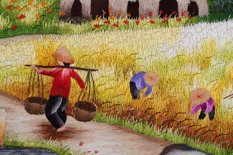 Tranh thêu tay Phong cảnh Quê Hương – Vẻ Đẹp Tinh Tế Qua Từng Đường Kim Mũi Chỉ - Ảnh 5