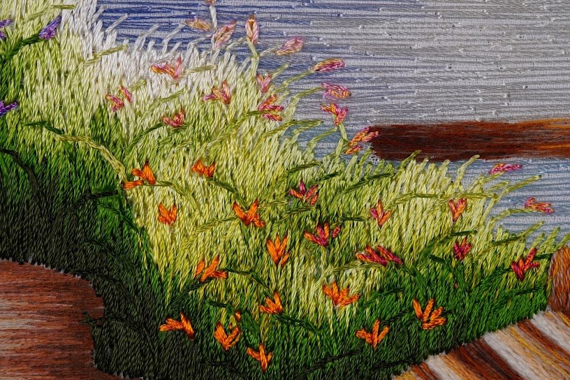 Tranh thêu tay Phong cảnh Quê Hương – Vẻ Đẹp Tinh Tế Qua Từng Đường Kim Mũi Chỉ - Ảnh 7