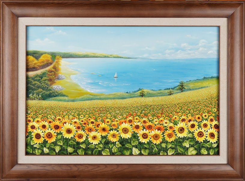 Tranh thêu tay Hoa hướng dương – Một góc bình yên với sắc vàng rực rỡ - Ảnh 4