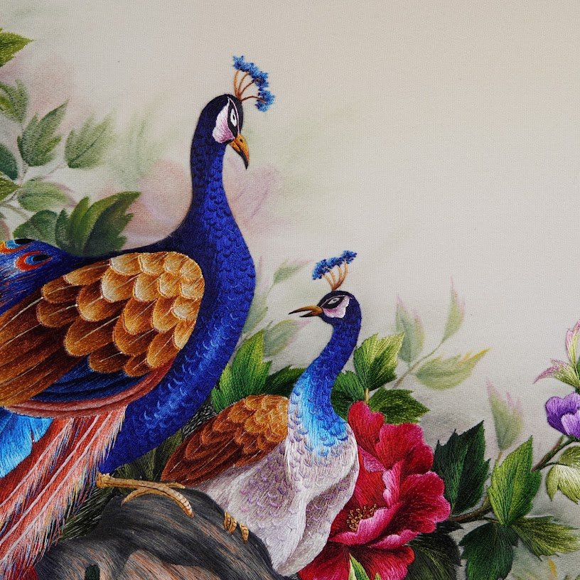 Tranh thêu tay Phu thê viên mãn - Vẻ đẹp hoàn hảo cho không gian sống - Ảnh 12