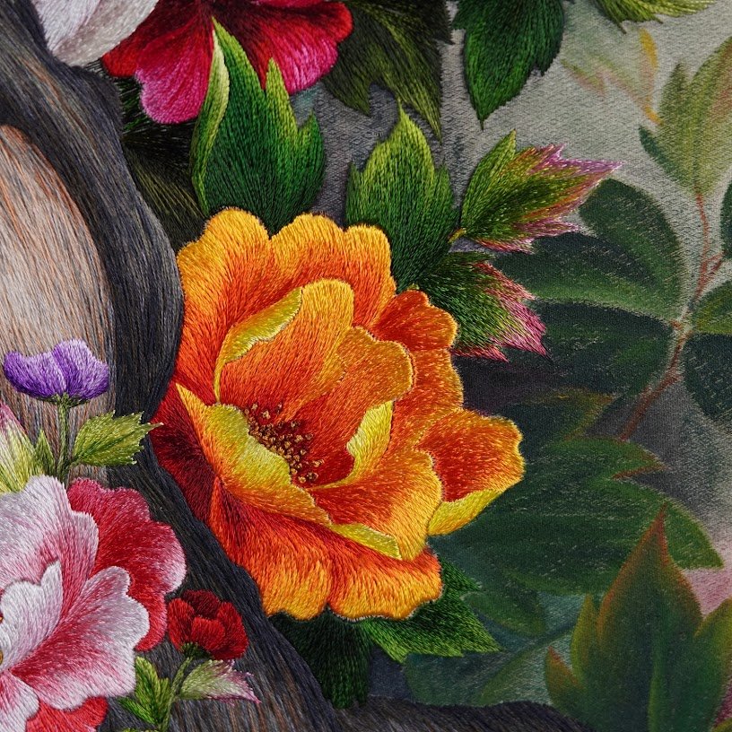 Tranh thêu tay Phu thê viên mãn - Vẻ đẹp hoàn hảo cho không gian sống - Ảnh 2