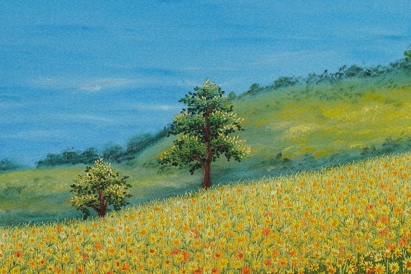 Tranh thêu tay Hoa hướng dương – Một góc bình yên với sắc vàng rực rỡ - Ảnh 2