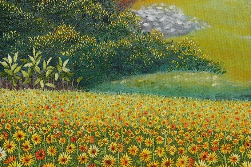 Tranh thêu tay Hoa hướng dương – Một góc bình yên với sắc vàng rực rỡ - Ảnh 7