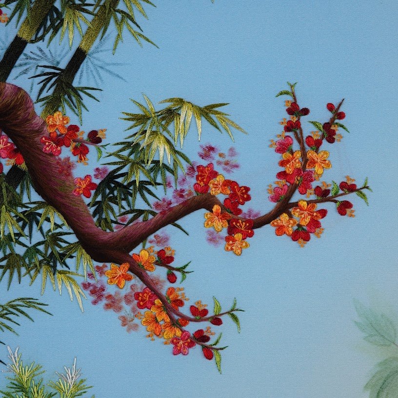 Tranh thêu tay Phu thê viên mãn - Vẻ đẹp hoàn hảo cho không gian sống - Ảnh 7