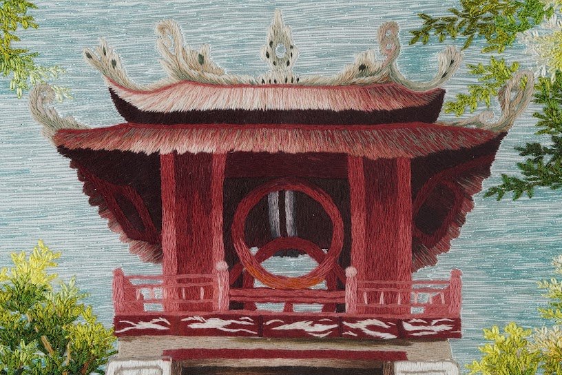 Tranh thêu tay Văn Miếu Khuê Văn Các – Khám phá nghệ thuật di sản văn hóa Việt Nam - Ảnh 4