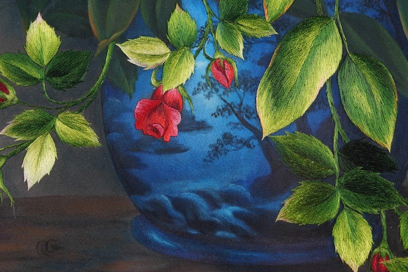 Tranh thêu tay Hoa ngũ phúc – Rực rỡ sắc hoa, phúc lộc đầy nhà - Ảnh 10