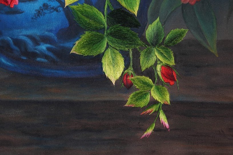 Tranh thêu tay Hoa ngũ phúc – Rực rỡ sắc hoa, phúc lộc đầy nhà - Ảnh 2