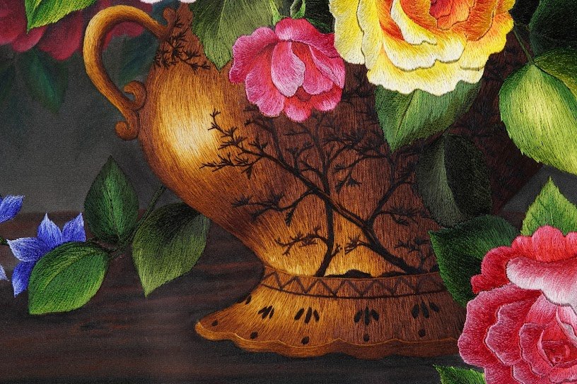 Tranh thêu tay Hoa ngũ phúc – "Sắc Màu Nghệ Thuật trong Từng Đường Kim" - Ảnh 6