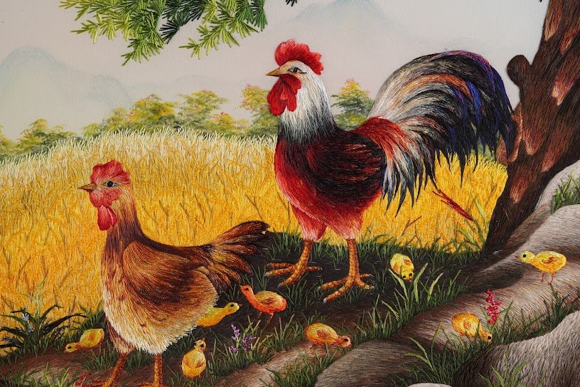 Tranh thêu tay Phong Cảnh Quê Hương – Nét Đẹp Thanh Bình Gợi Nhớ Quê Hương - Ảnh 11