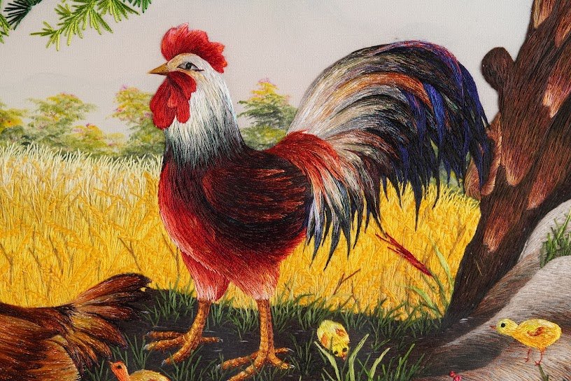 Tranh thêu tay Phong Cảnh Quê Hương – Nét Đẹp Thanh Bình Gợi Nhớ Quê Hương - Ảnh 2