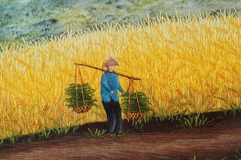 Tranh thêu tay Phong Cảnh Quê Hương – Nét Đẹp Thanh Bình Gợi Nhớ Quê Hương - Ảnh 10