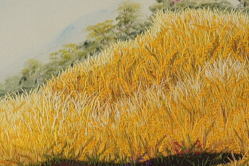 Tranh thêu tay Phong Cảnh Quê Hương – Nét Đẹp Thanh Bình Gợi Nhớ Quê Hương - Ảnh 3