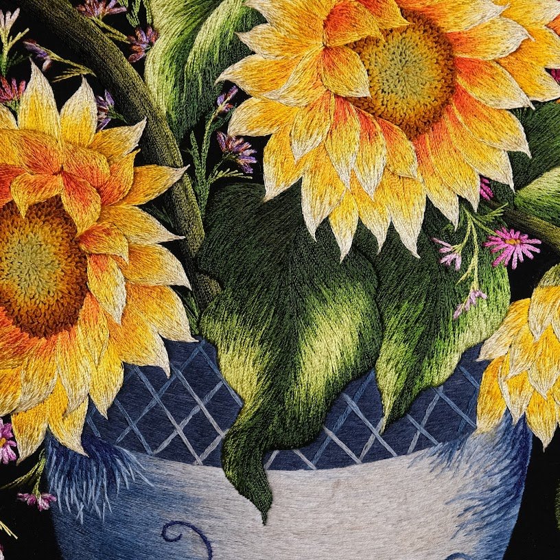 Tranh thêu tay Hoa Hướng Dương – Sắc Vàng Rực Rỡ Quyến Rũ Mọi Ánh Nhìn - Ảnh 5