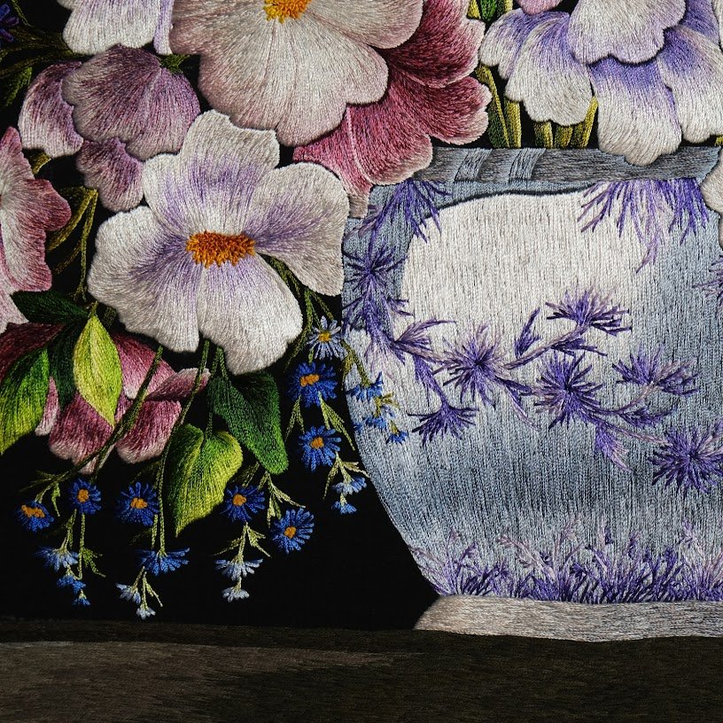 Tranh thêu tay Hoa Phlox – Nét Đẹp Mộc Mạc Kiêu Sa - Ảnh 3