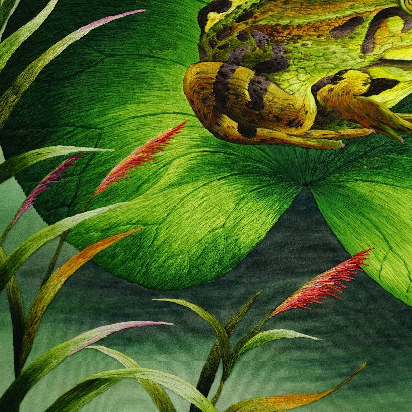 Tranh thêu tay Chú Ếch Con – Sắc Màu Nghệ Thuật Độc Đáo - Ảnh 7