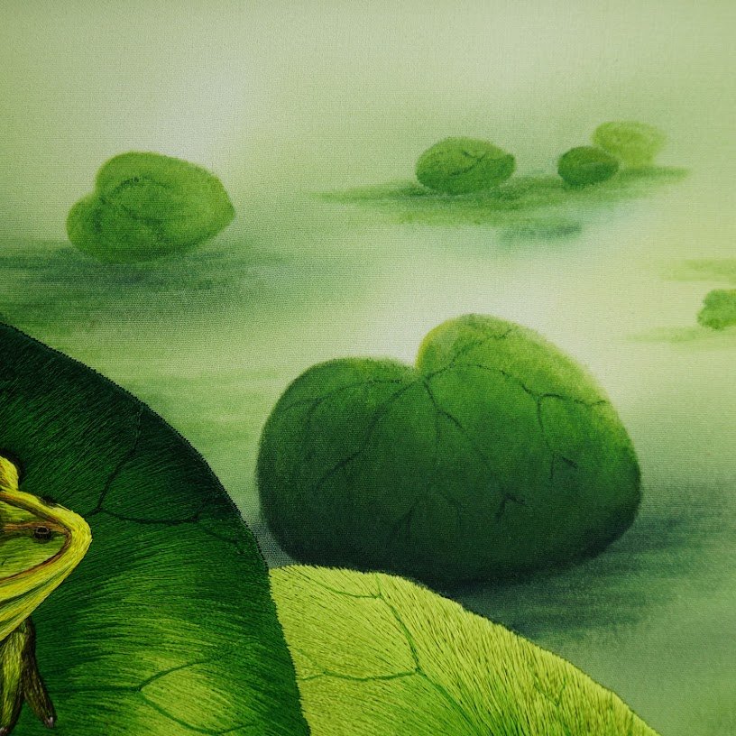 Tranh thêu tay Chú Ếch Con – Sắc Màu Nghệ Thuật Độc Đáo - Ảnh 3