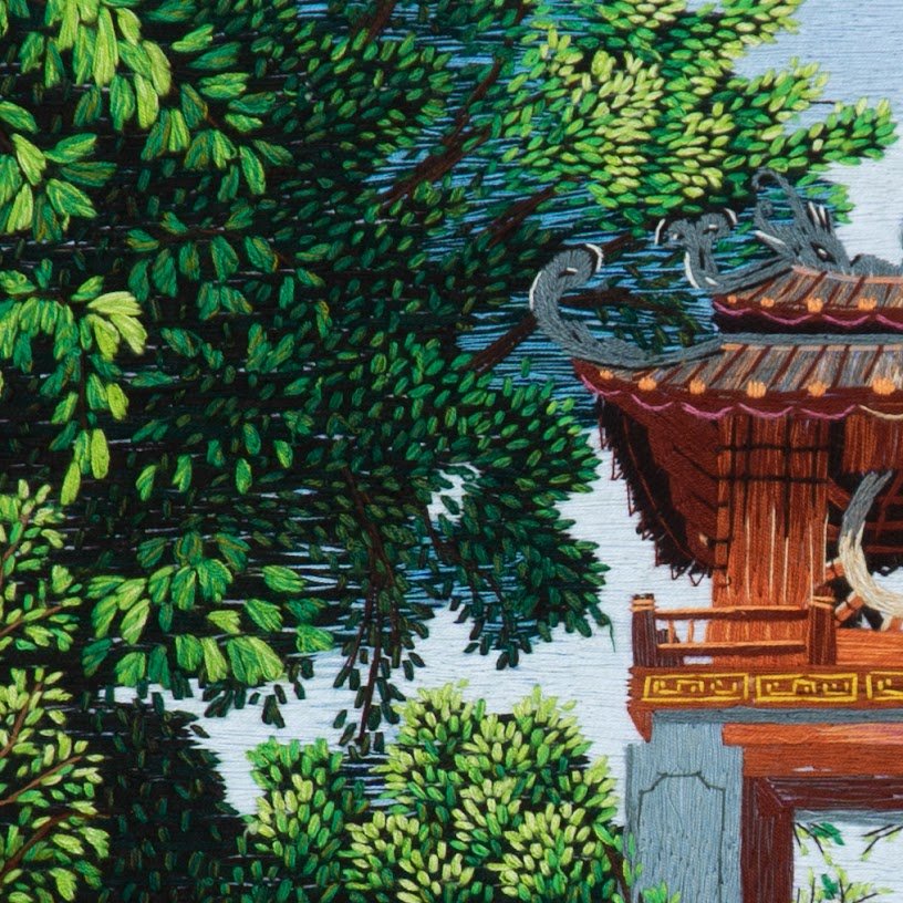 Tranh thêu tay Văn Miếu Khêu Văn Các – Tinh hoa nghệ thuật dân gian Việt Nam - Ảnh 6