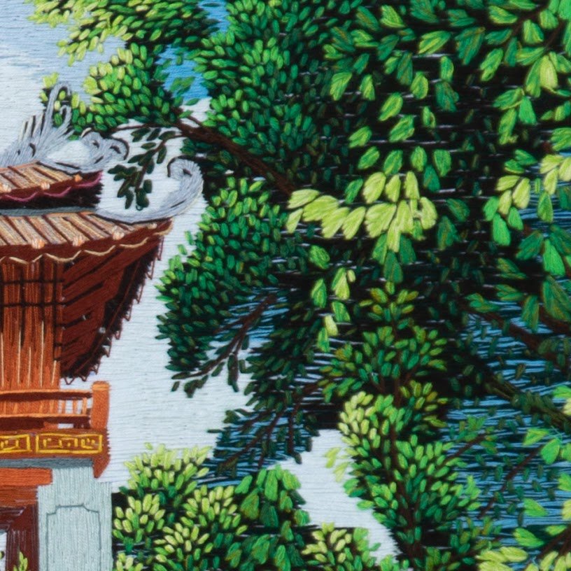 Tranh thêu tay Văn Miếu Khêu Văn Các – Tinh hoa nghệ thuật dân gian Việt Nam - Ảnh 7