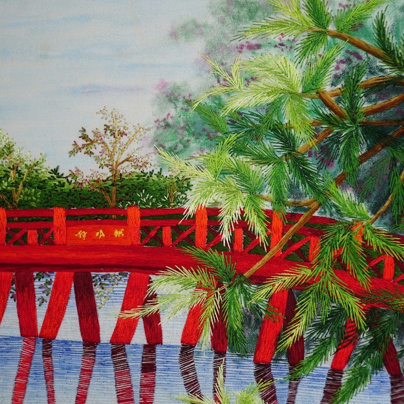 Tranh thêu tay Cầu Thê Húc Hà Nội – Vẻ đẹp của tâm hồn và di sản Hà thành - Ảnh 6