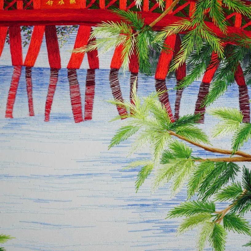 Tranh thêu tay Cầu Thê Húc Hà Nội – Vẻ đẹp của tâm hồn và di sản Hà thành - Ảnh 7