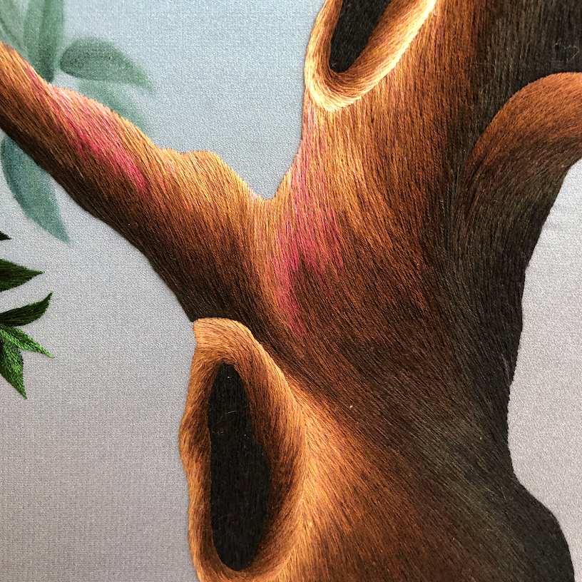 Tranh thêu tay Tình tự đêm trăng – Vẻ đẹp huyền ảo dưới ánh trăng - Ảnh 3