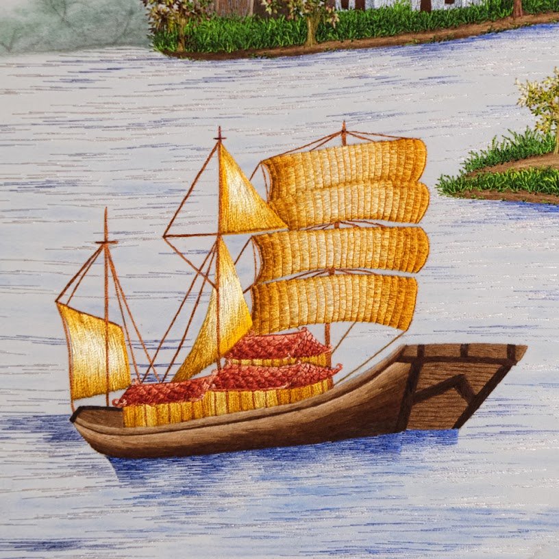 Tranh thêu tay Thuận Buồm Xuôi Gió – Ngọt Ngào Nghệ Thuật Từng Đường Kim Mũi Chỉ - Ảnh 2