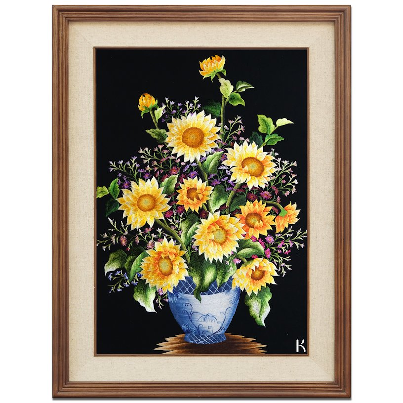 Tranh thêu tay Hoa Hướng Dương – Sắc Vàng Rực Rỡ Quyến Rũ Mọi Ánh Nhìn