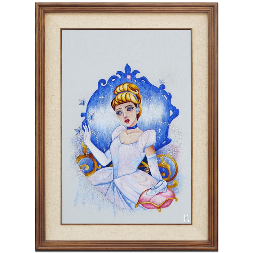 Tranh thêu tay Công Chúa Tóc Vàng – Nét mềm mại từ đôi tay nghệ nhân Việt