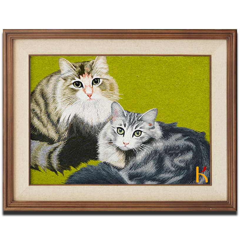 Tranh thêu tay Mèo con – Vẻ Đẹp Tĩnh Lặng cho Không Gian Sống