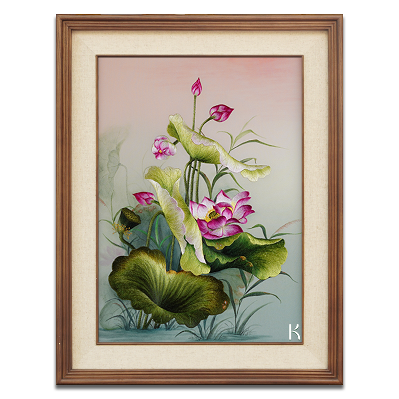 Tranh thêu tay Hoa Sen – Quốc hoa đón xuân – Sức sống tươi mới cho ngôi nhà của bạn